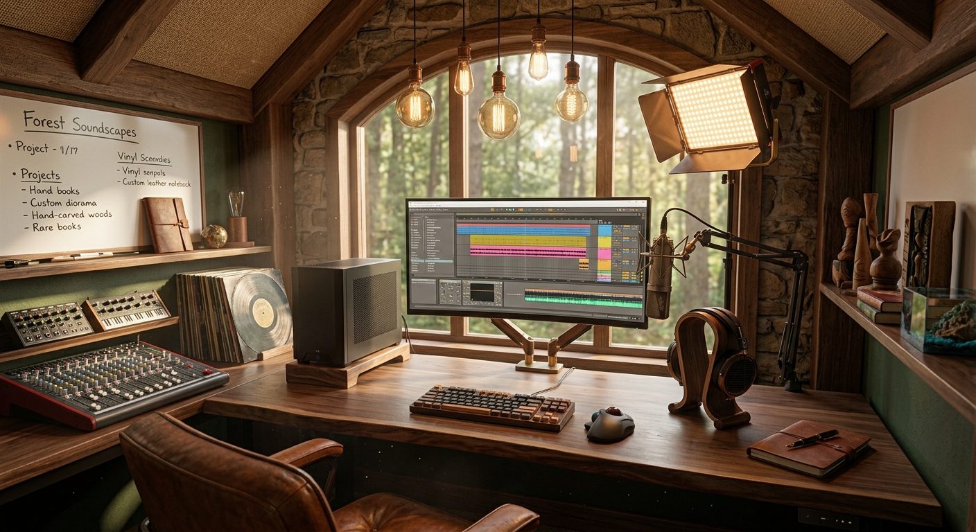 A studio at the edge of the trees, late in the day. The session is still open and the queue is still posting.