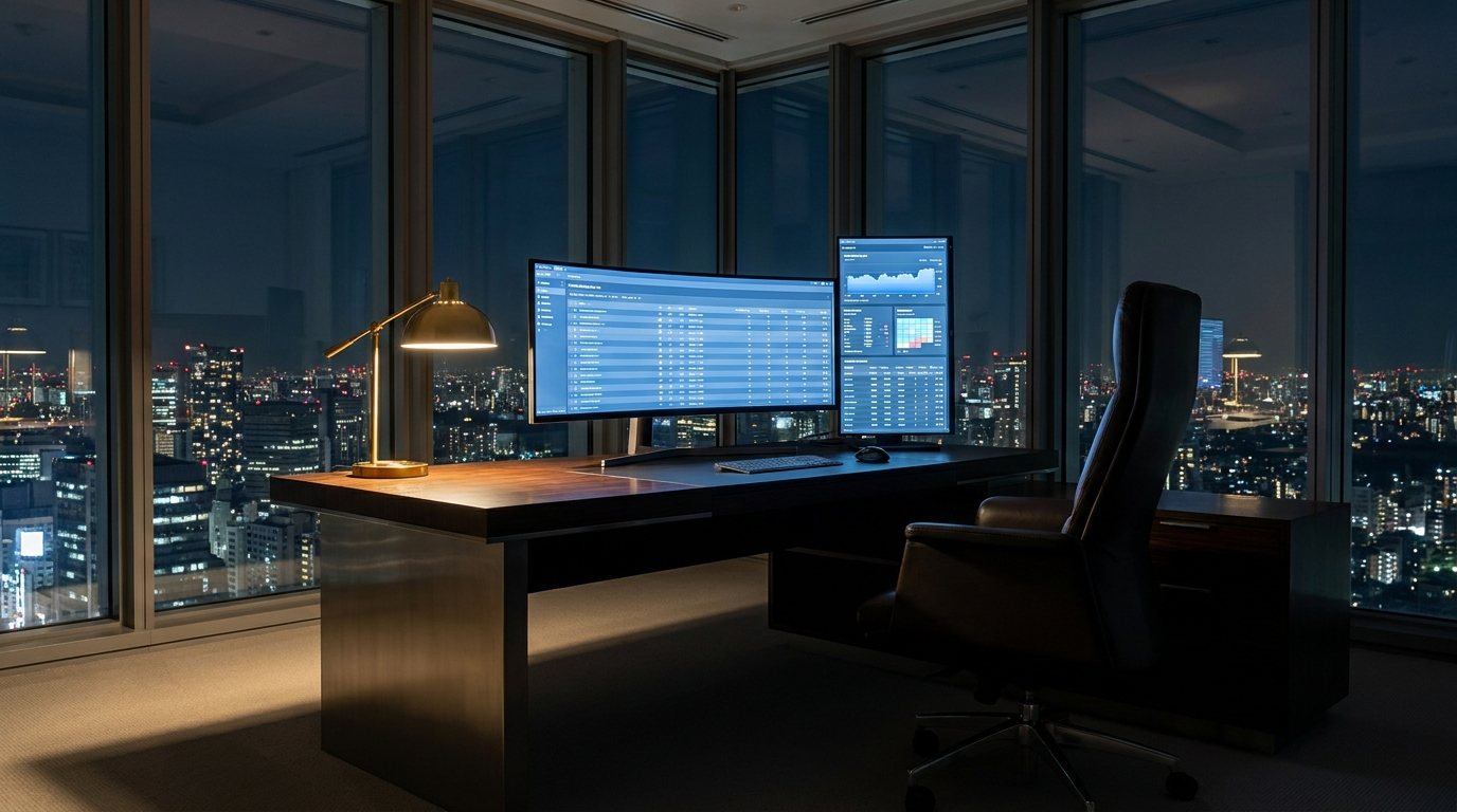 A research desk under flat daylight. The rankings are tracked with nobody reading them.